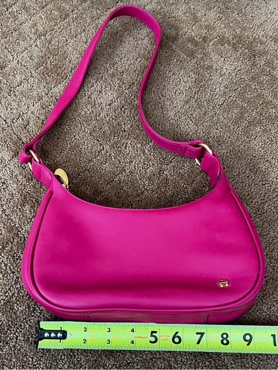 Etienne Aigner Handbags - Etienne Aigner small pink leather  shoulder bag with gold hardware